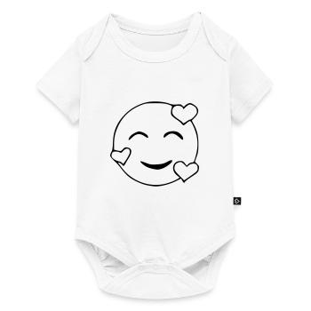 Emoji amoureux croquis noir - Body à manches courtes Premium Bébé - blanc - Devant