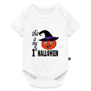 Babys erster Halloween-Kürbis - Baby Premium Kurzarmbody - Weiß - Vorne