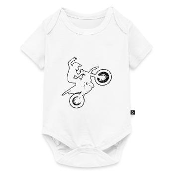 Motocross Dirt Biker Dirt Bike Supermoto - Baby Premium short-sleeve bodysuit - white - Front