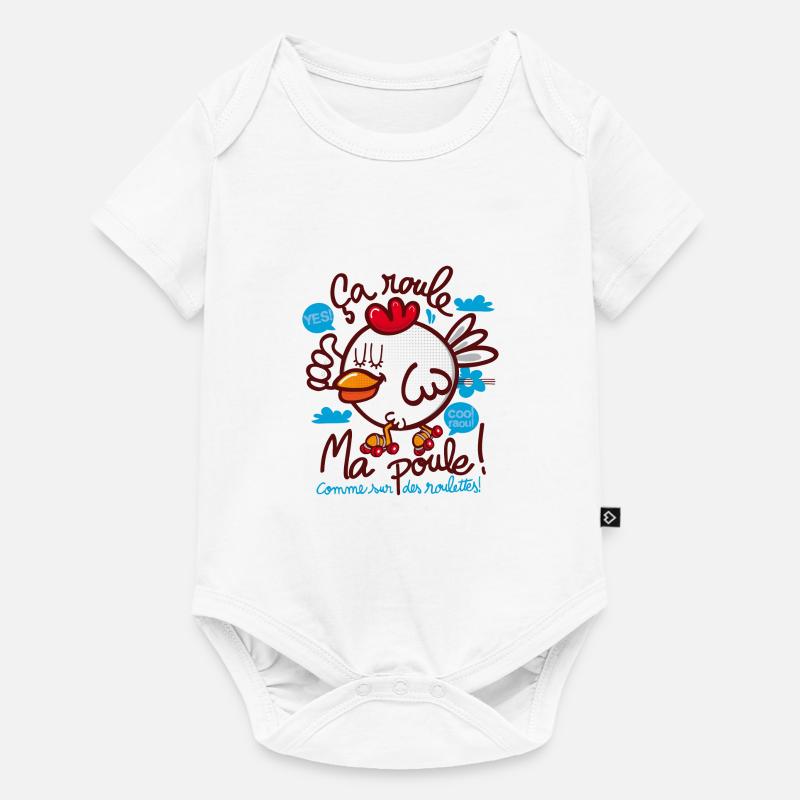 ça roule ma poule ? expression comique - Body à manches courtes Premium Bébé - blanc