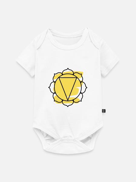 CHAKRA Manipura - Baby Premium Kurzarmbody - Weiß