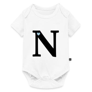 Letter N Initial Letter - Baby Premium short-sleeve bodysuit - white - Front