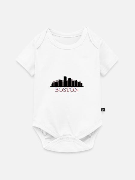 boston Skyline - Baby Premium Kurzarmbody - Weiß