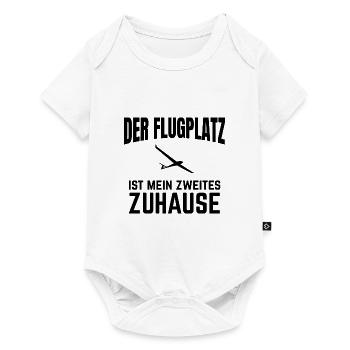 Der Flugplatz ist mein zweites Zuhause | Geschenk - Baby Premium Kurzarmbody - Weiß - Vorne