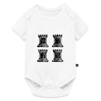 Retro Schach Schachspieler Schachmatt Schachfigur - Baby Premium Kurzarmbody - Weiß - Vorne