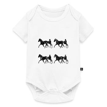 Chevaux de trot Trabrennsport Courses de chevaux - Body à manches courtes Premium Bébé - blanc - Devant