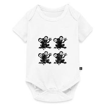 Frosch Frösche Geschenk für Kinder Lustig Witzig - Baby Premium Kurzarmbody - Weiß - Vorne