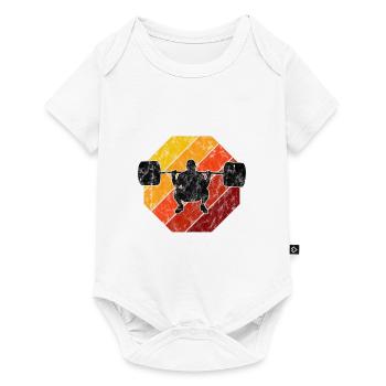 Bodybuilding Bodybuilder GYM Fitnessstudio Retro - Baby Premium short-sleeve bodysuit - white - Front