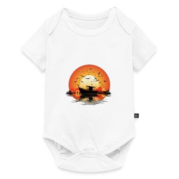 Schiff bei Sonnenaufgang - Baby Premium Kurzarmbody - Weiß - Vorne