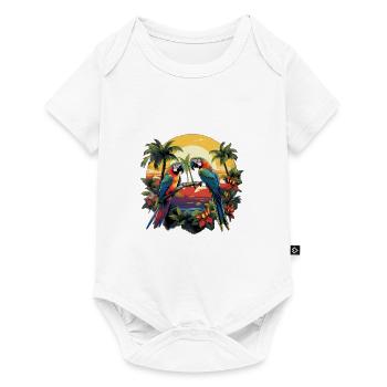 Paradis de la mosaïque de la jungle - Body à manches courtes Premium Bébé - blanc - Devant