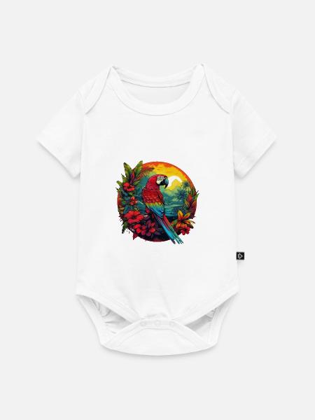 Papagei des Jungels - Baby Premium Kurzarmbody - Weiß