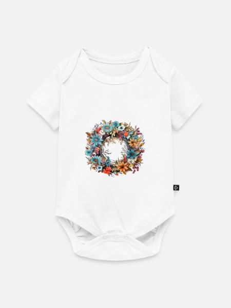 Literarischer Kranz - Baby Premium Kurzarmbody - Weiß