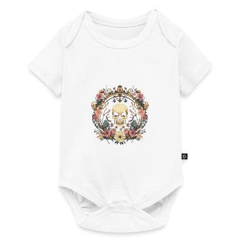Vibrant Skull Blooms - Baby Premium short-sleeve bodysuit - white - Front