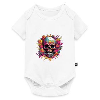 Skull Bloom Burst - Baby Premium Kurzarmbody - Weiß - Vorne