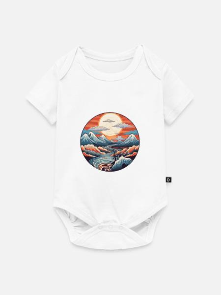 Abstrakte Alpen - Baby Premium Kurzarmbody - Weiß