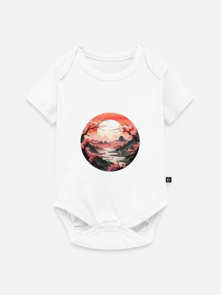 Blütenlandschaft - Baby Premium Kurzarmbody - Weiß