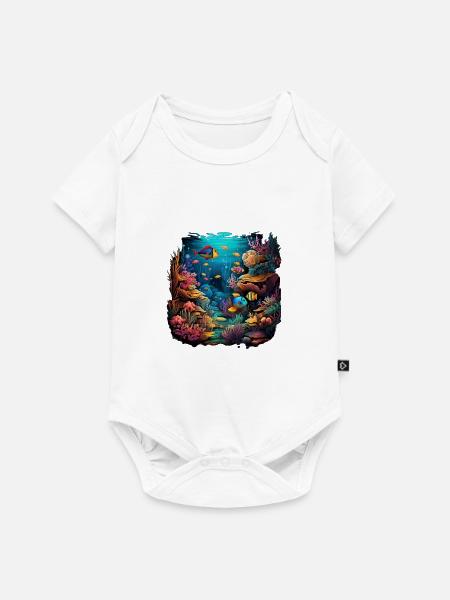 Ozeanische Wogen - Baby Premium Kurzarmbody - Weiß
