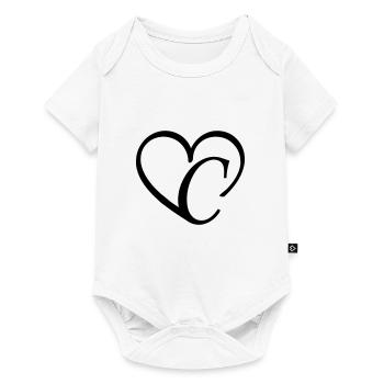 Lettre coeur c - Body à manches courtes Premium Bébé - blanc - Devant