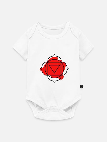 CHAKRA Muladhara - Baby Premium Kurzarmbody - Weiß