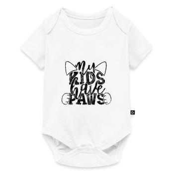 mes enfants ont des pattes chat - Drôles de dictons de chat - Body à manches courtes Premium Bébé - blanc - Devant