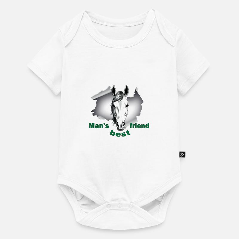 Pferd, der beste Freund des Menschen - Baby Premium Kurzarmbody - Weiß