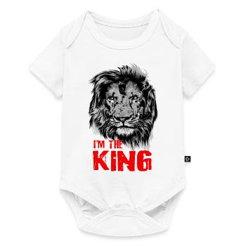 Roi Lion Afrique Papa cool "je suis le roi" - Body à manches courtes Premium Bébé - blanc - Devant
