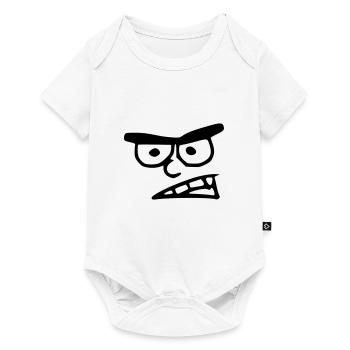 Émoji maléfique croquis noir - Body à manches courtes Premium Bébé - blanc - Devant