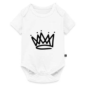 Emoji Krone Kronen Skizze schwarz - Baby Premium Kurzarmbody - Weiß - Vorne
