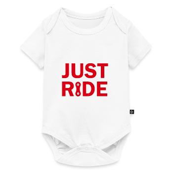 Just Ride Mountainbike cyclist chain bike - Baby Premium Kurzarmbody - Weiß - Vorne
