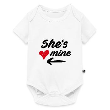 She is mine, couples, love, in love, relationship - Baby Premium short-sleeve bodysuit - white - Front