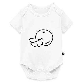 Mandarine Emoji Obst Sticker Skizze schwarz - Baby Premium Kurzarmbody - Weiß - Vorne
