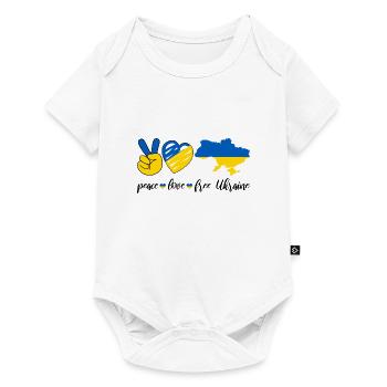 Paix Amour Ukraine - Body à manches courtes Premium Bébé - blanc - Devant