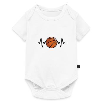 Battement de cœur de basket-ball - Body à manches courtes Premium Bébé - blanc - Devant