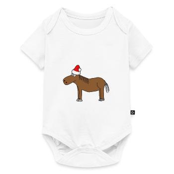 Christmas | Merry Christmas horse riding pony - Baby Premium short-sleeve bodysuit - white - Front
