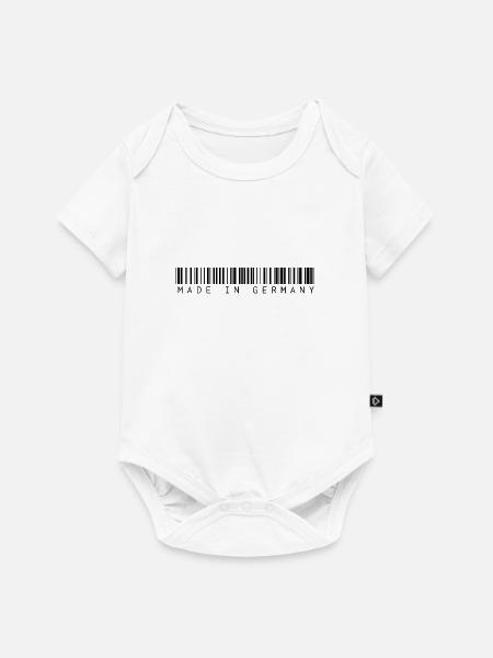 Barcode Made in germany - Baby Premium Kurzarmbody - Weiß