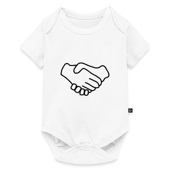 Emoji Main Donner Sketch Noir - Body à manches courtes Premium Bébé - blanc - Devant