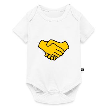 Emoji Main Donner la couleur sketch - Body à manches courtes Premium Bébé - blanc - Devant