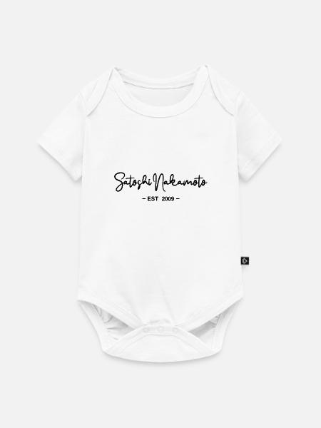 Satoshi Nakamoto Bitcoin Blockchain 2009 - Baby Premium Kurzarmbody - Weiß