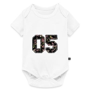Rosen Nummer 05 / Zahl Ziffer fünf romantisch - Baby Premium Kurzarmbody - Weiß - Vorne