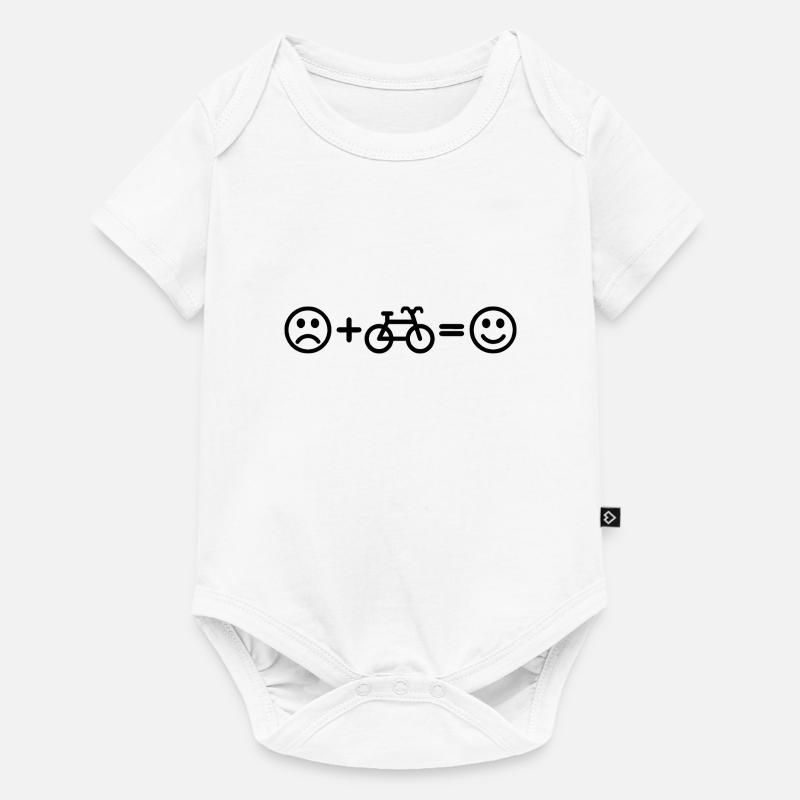 Fahrradfahrer Smiley - Baby Premium Kurzarmbody - Weiß