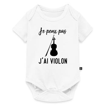 je peux pas j'ai violon music - Body à manches courtes Premium Bébé - blanc - Devant