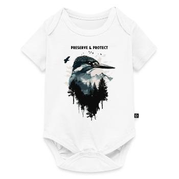 Préserver et protéger le martin-pêcheur - Body à manches courtes Premium Bébé - blanc - Devant
