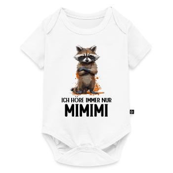 raton laveur Forêt de ratons laveurs Nature J’écoute toujours Mimimi - Body à manches courtes Premium Bébé - blanc - Devant
