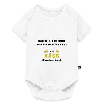 Mit Käse überbacken - 3 magische Worte - Baby Premium Kurzarmbody - Weiß - Vorne