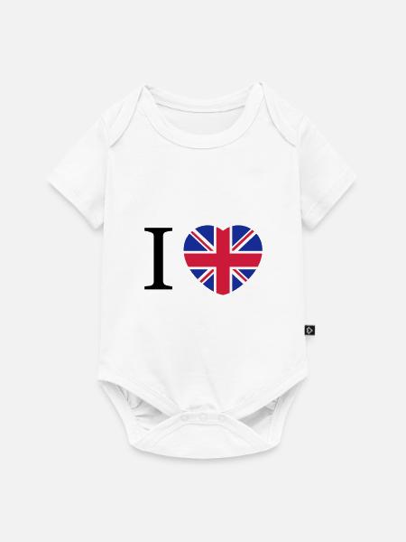 Großbritannien - Baby Premium Kurzarmbody - Weiß