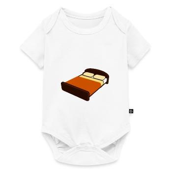Bett - Baby Premium Kurzarmbody - Weiß - Vorne
