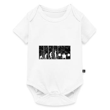 Bodybuilding Bodybuilder GYM Evolution Retro - Baby Premium Kurzarmbody - Weiß - Vorne