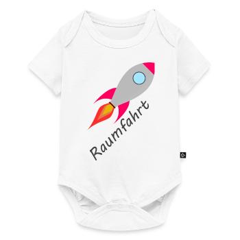 Rakete Rocket Raumfahrt - Baby Premium Kurzarmbody - Weiß - Vorne