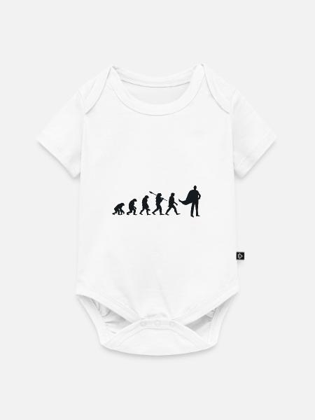 Darwin-Evolution für Supermans 🦸 ♂️ - Baby Premium Kurzarmbody - Weiß