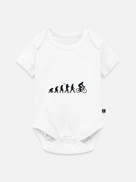 Darwin Evolution für Radfahrer 🚴 ♀️ - Baby Premium Kurzarmbody - Weiß